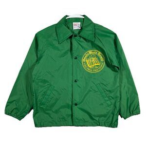 Vintage 80s Taylor Made Coach Jacket Youth M Green Nylon Snap USA